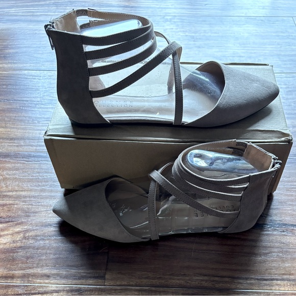 Journee Collection Shoes - JC Journey Collection Marlee SZ 11 Women’s Flats Gray Ankle Strap Shoes